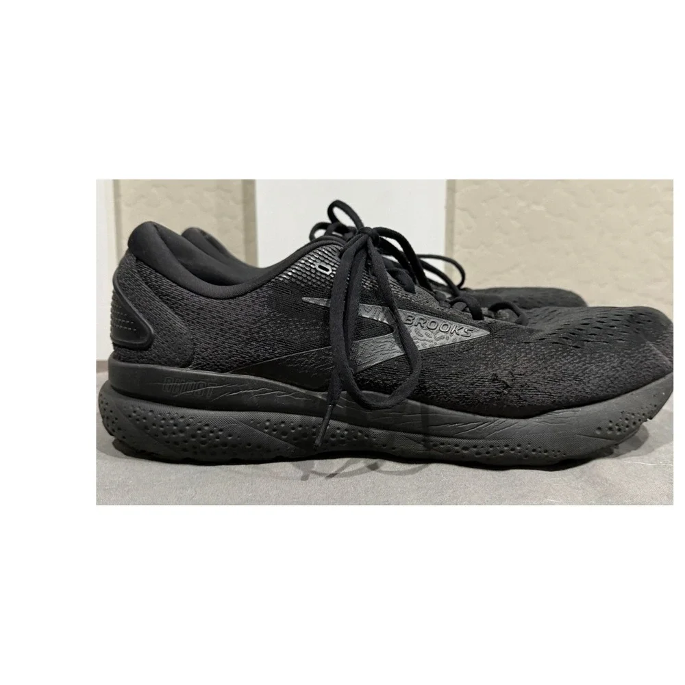 Brooks Ghost 16 Mens Running Shoes Triple Black Mesh DNA LOFT v3 Sneakers Sz 14